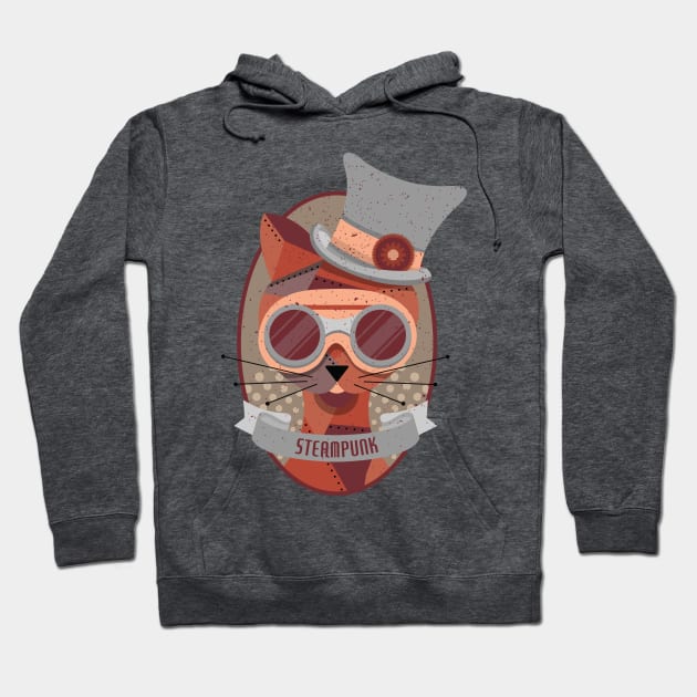 Steampunk Cat Hoodie by Digster